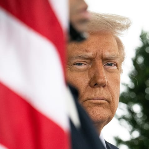 President Donald Trump on Feb. 11, 2025 outside of the West Wing of the White House.