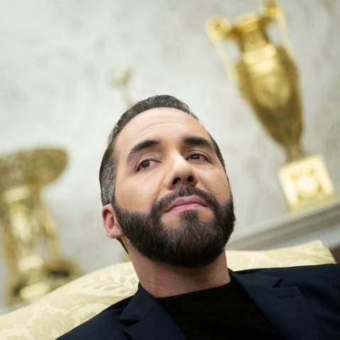 El Salvador&rsquo;s President Nayib Bukele meets with U.S. President Donald Trump.