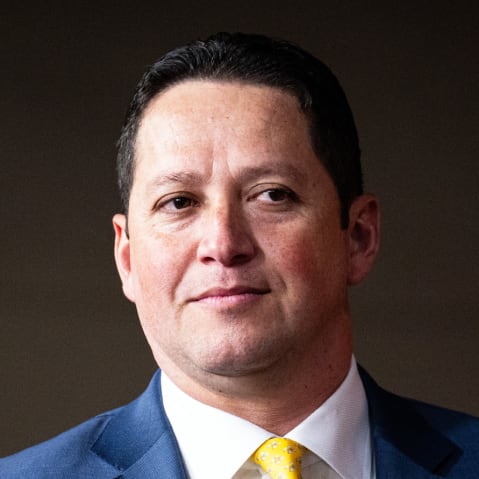 Rep. Tony Gonzales, chairman of the Congressional Hispanic Conference, arrives for the group's press conference in the U.S. Capitol.