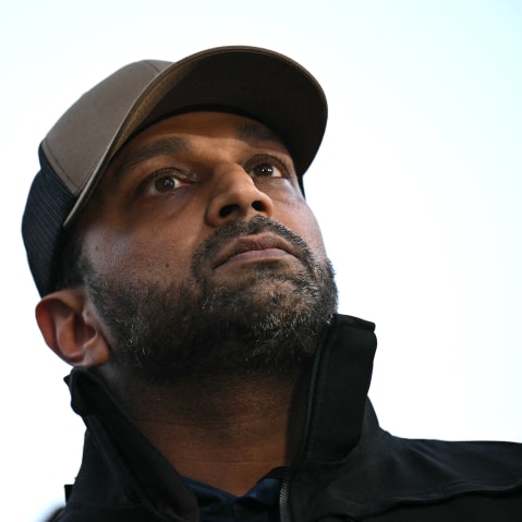 Kash Patel is seen in this closeup photo shot from below.