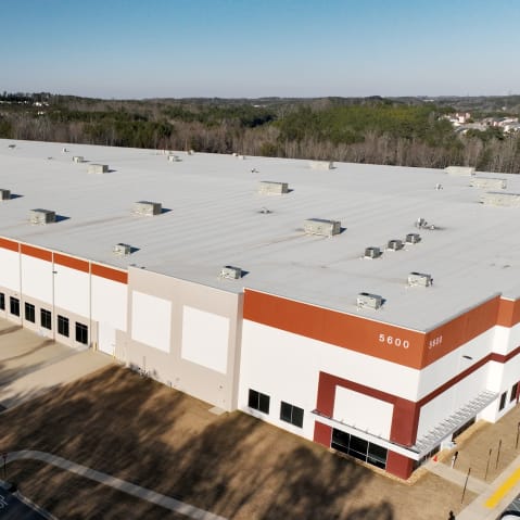 Election facility in Fulton County is seen from above.