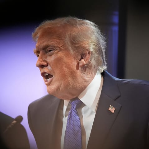 John Sauer, left, and Donald Trump.