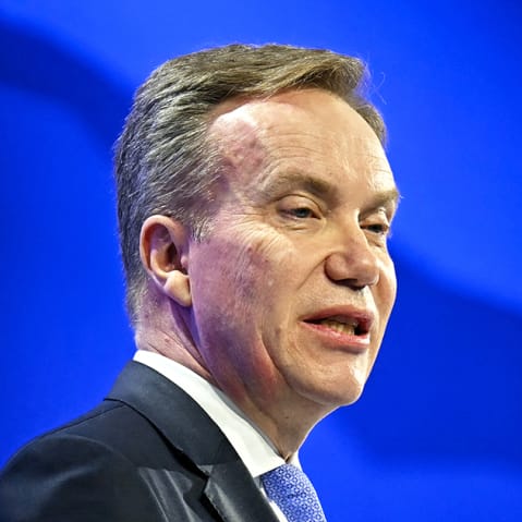 World Economic Forum President and CEO Borge Brende delivers a speech during the World Economic Forum.