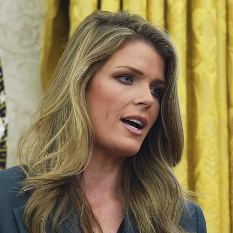 Lindsey Halligan on Jan. 31, 2025 in the Oval Office of the White House.