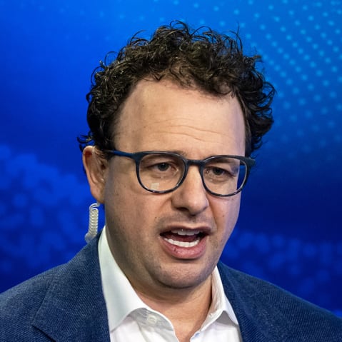 Dario Amodei, co-founder and chief executive officer of Anthropic, during a Bloomberg Television on Dec. 9, 2025 in San Francisco.