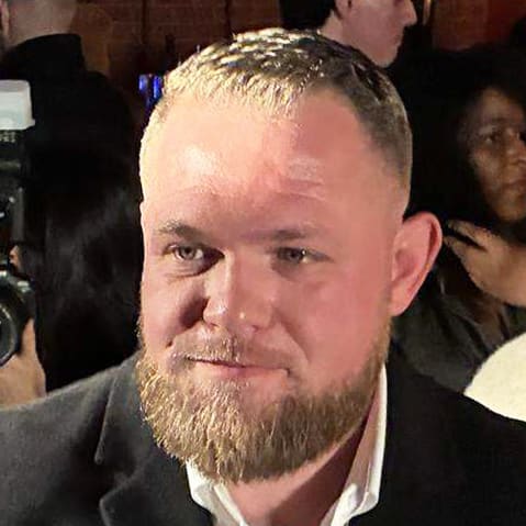 Taylor Rehmet at his Senate District 9 runoff watch party on Jan. 31, 2026 in Fort Worth, TX.