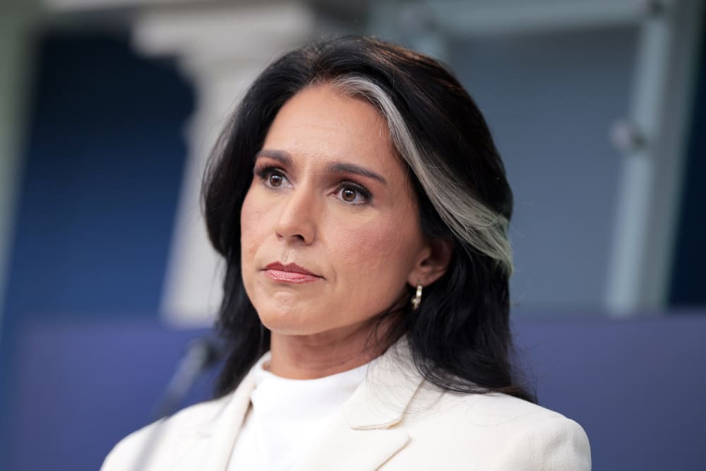 White House Director of National Intelligence Tulsi Gabbard on July 23, 2025 in the Brady Press Briefing Room at the White House.