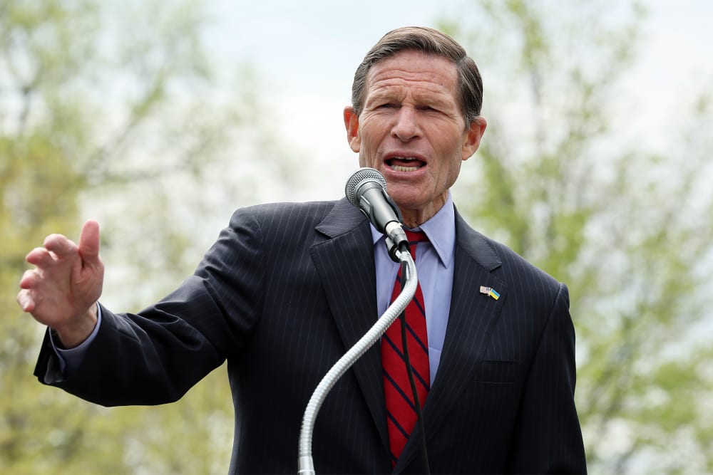 U.S. Senator Richard Blumenthal on April 10, 2025 at US Capitol.