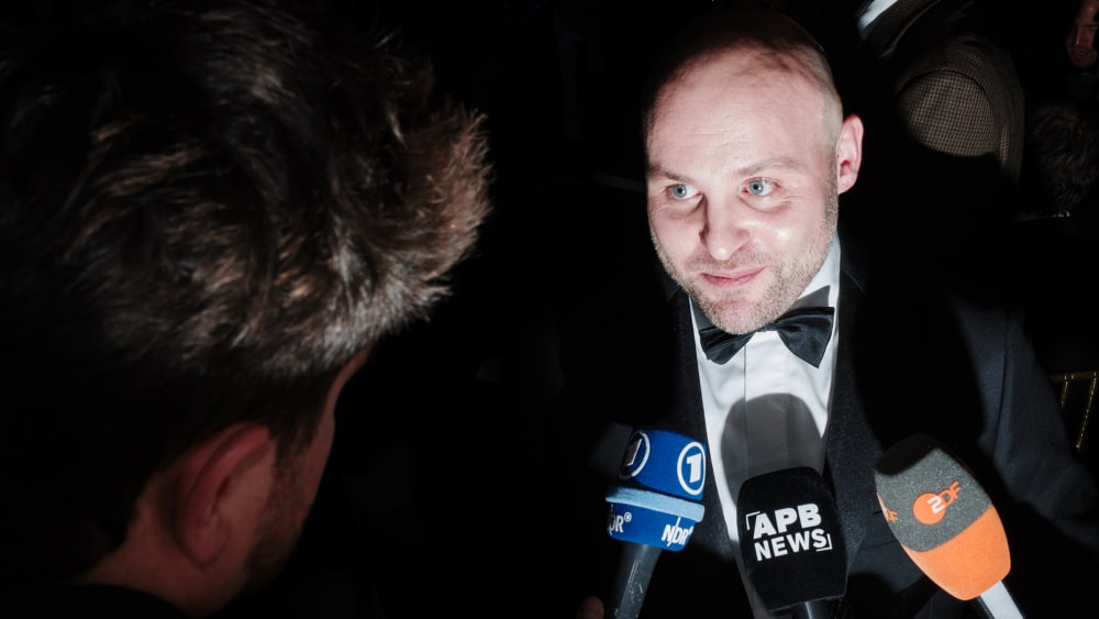 Markus Frohnmaier speaks to the media at the New York Young Republican Club's 113th Annual Gala.