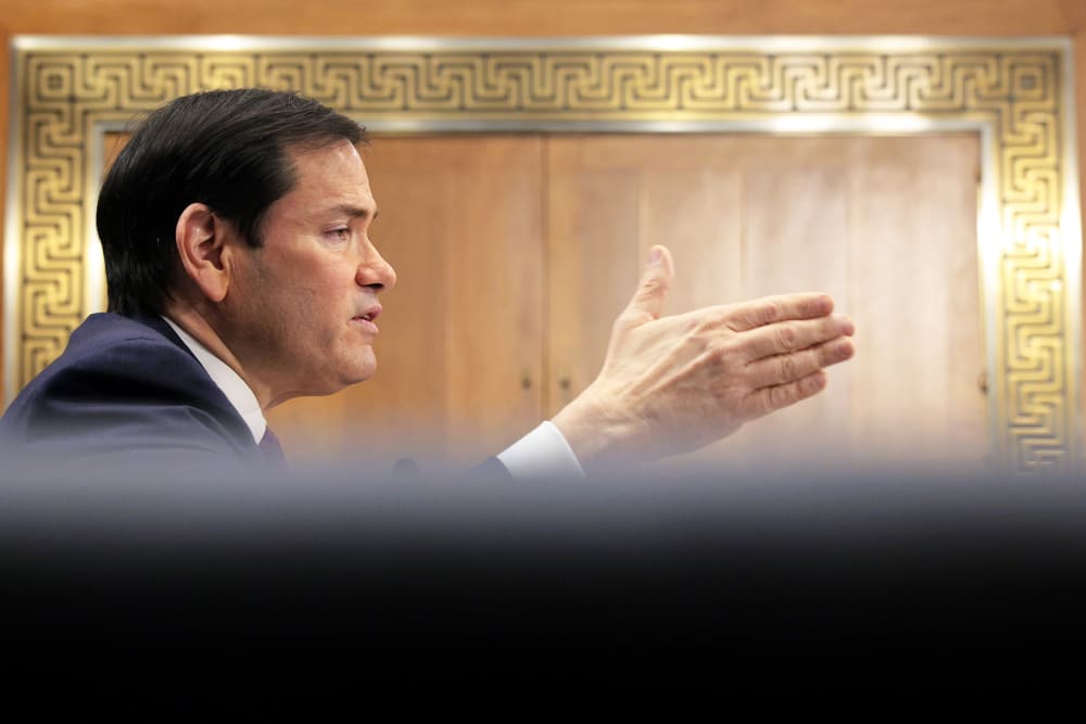 Secretary of State Marco Rubio during a Senate Foreign Relations Committee hearing in the Dirksen Senate Office Building on Capitol Hill.