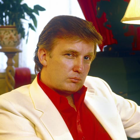 Donald Trump in the main foyer of his mansion Greenwich, CT., circa 1987.