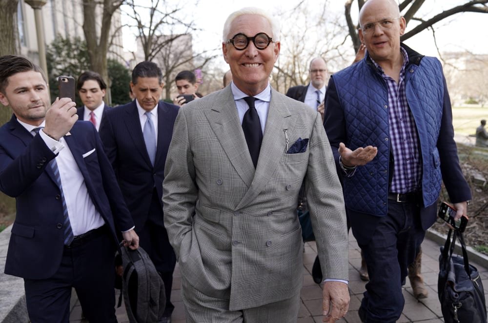 Image: Roger Stone, a former adviser to President Donald Trump, leaves court after a status hearing on March 14, 2019.