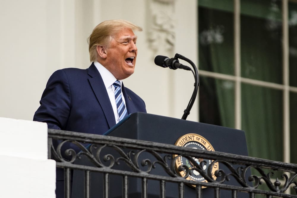 Image: President Trump Delivers Speech To Supporters From White House Balcony