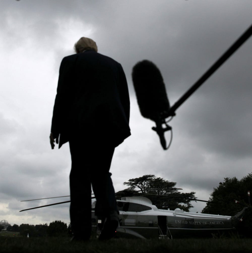 Image: Donald Trump walks away