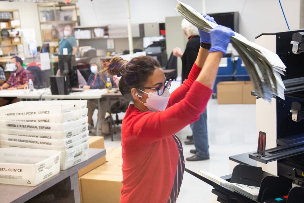 Image: Votes Continue To Be Counted As Presidential Race In Arizona Tightens