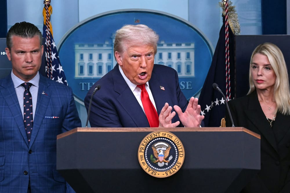 Image: donald trump pam bondi politics political politician pete hegseth