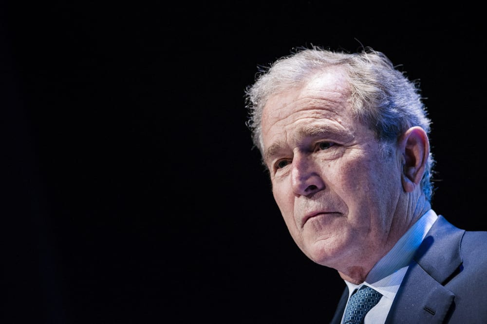 Former US President George W. Bush speaks during "Investing in Our Future" at the US-Africa Leaders Summit at the Kennedy Center on Aug. 6, 2014 in Washington, DC. (Brendan Smialowski/AFP/Getty)
