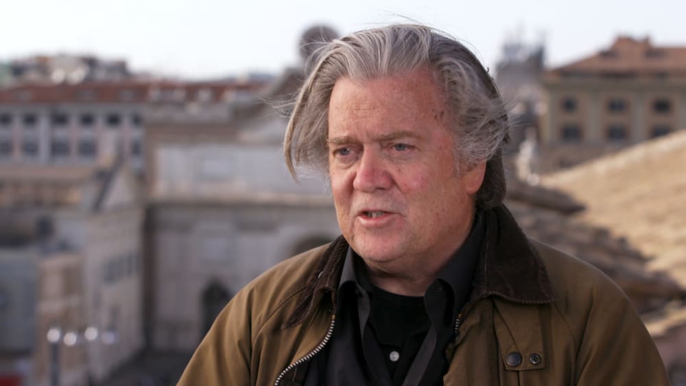 Image: Steve Bannon speaks with Richard Engel near St. Peter's Square at the Vatican.
