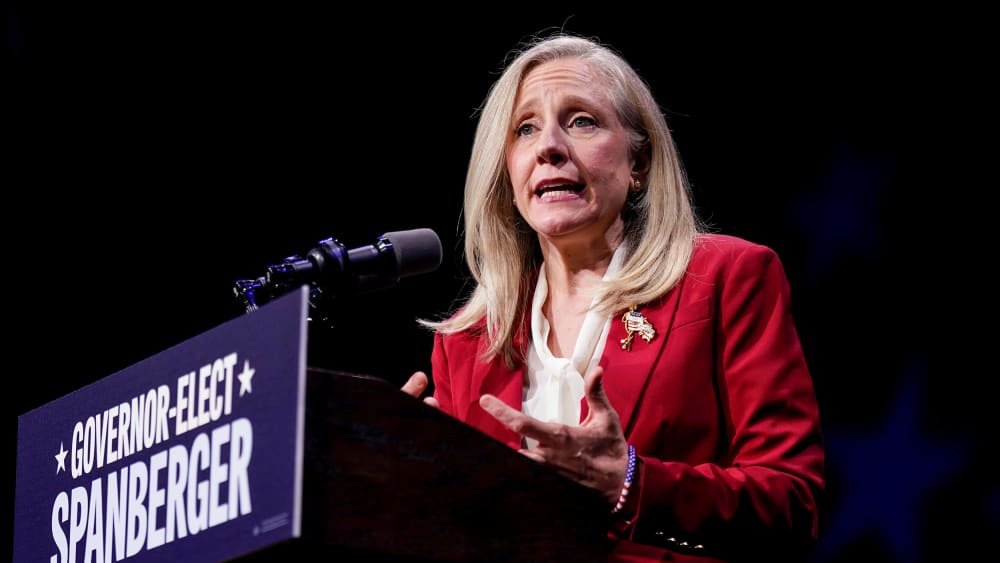 Abigail Spanberger during an election night event in Richmond, V.A.