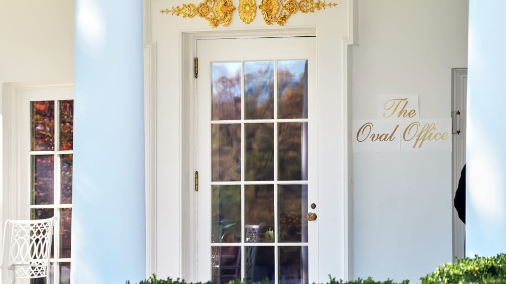 Outside of the Oval Office in Washington, D.C.