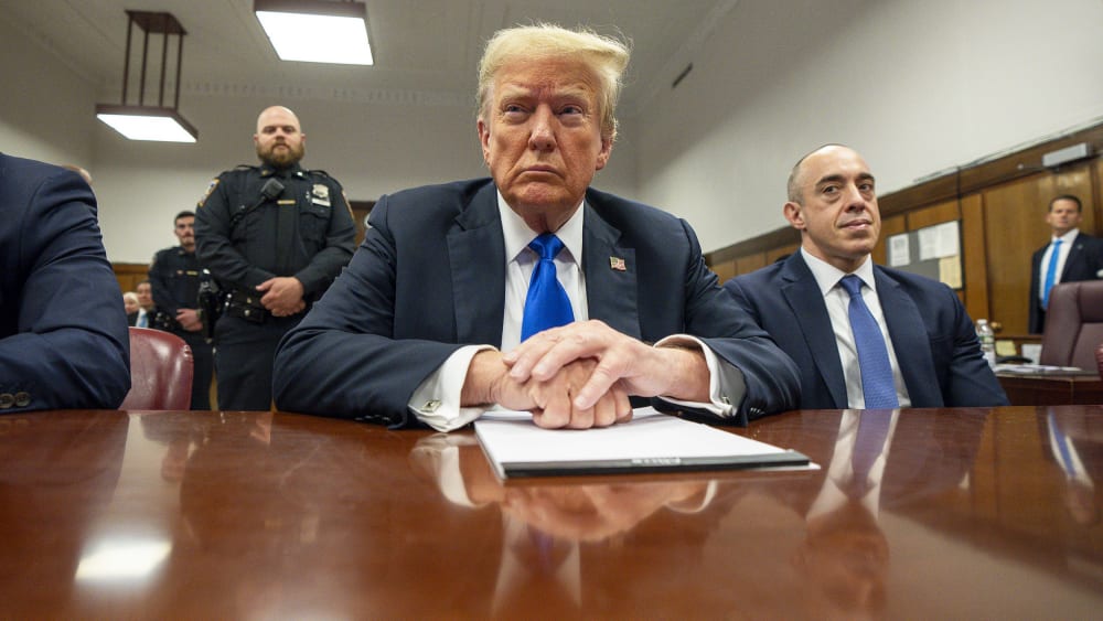 Donald Trump in court for his hush money trial in NYC.