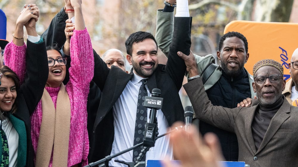Zohran Mamdani during a campaign event in New York City.