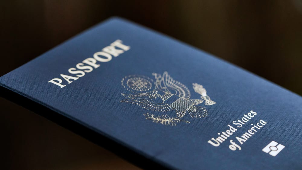 The cover of a U.S. passport
