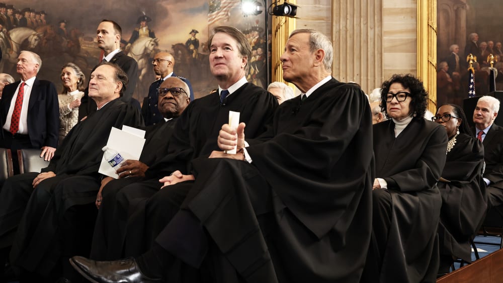 U.S. Associate Supreme Court Justice Samuel Alito, Jr., U.S. Associate Supreme Court Justice Clarence Thomas, U.S. Supreme Court Associate Justice Brett Kavanaugh and U.S. Supreme Court Chief Justice John Roberts.