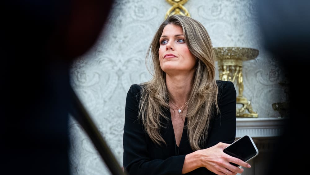 Lindsey Halligan, attorney for US President Donald Trump, in the Oval Office.