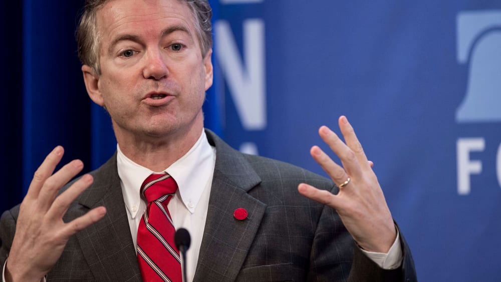 US Republican Senator from Kentucky Rand Paul addresses the 2015 Conservative Policy Summit at the Heritage Foundation in Washington, DC on Jan. 13, 2015. (Photo by Nicholas Kamm/AFP/Getty)
