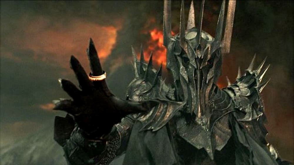Image: A still from "Lord of the Rings" shows Sauron with the One Ring.