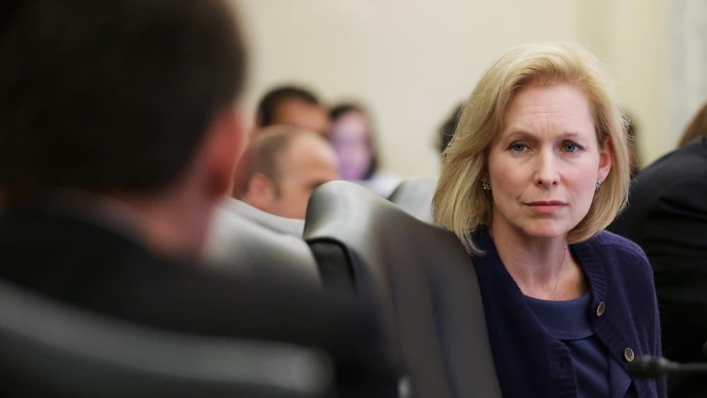 ]Sen. Kristen Gillibrand listens to testimony in the Russell Senate Office Building May 13, 2014 in Washington, DC.