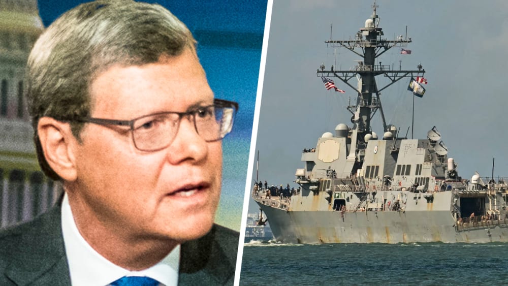 Charlie Sykes; The USS Gravely, a US Navy warship.