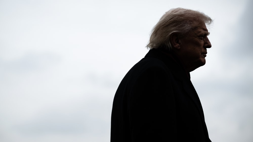 President Donald Trump on the South Lawn of the White House.