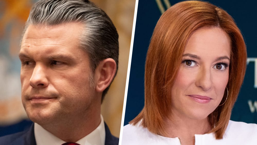 U.S. Secretary of Defense Pete Hegseth and Jan Psaki.