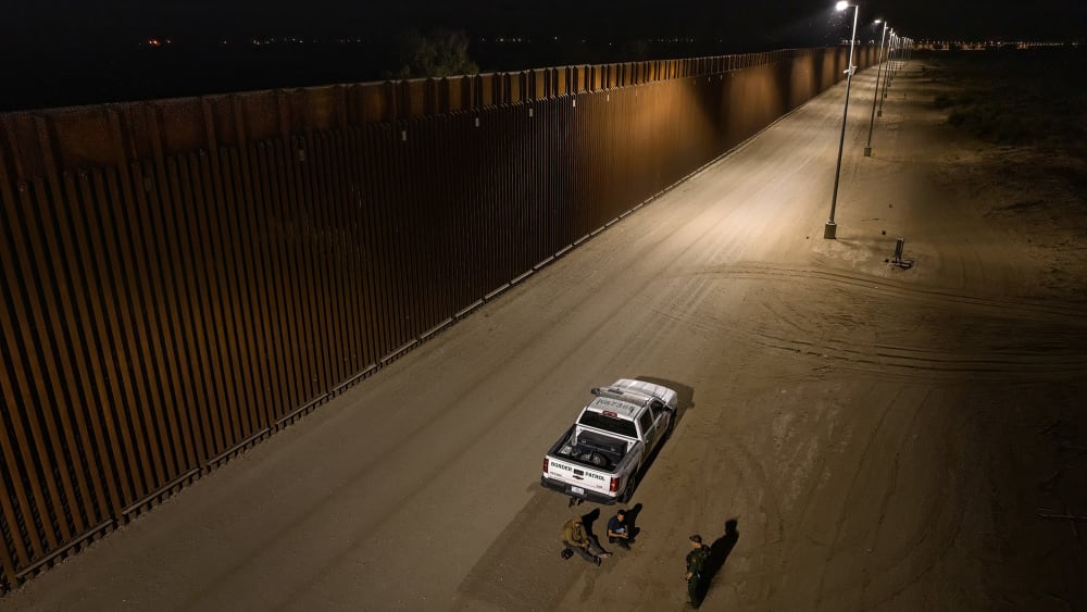Border Patrol agents arrest two people smuggling drugs into Yuma, A.Z., on June 22, 2022.