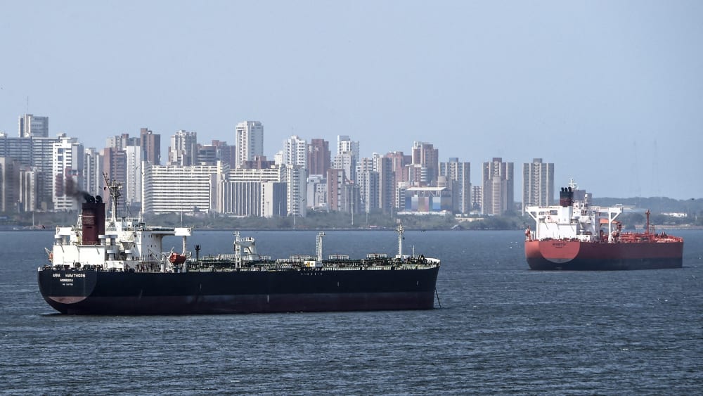 Oil tankers sail the Maracaibo Lake on March 15 , 2019 in Maracaibo, Venezuela.