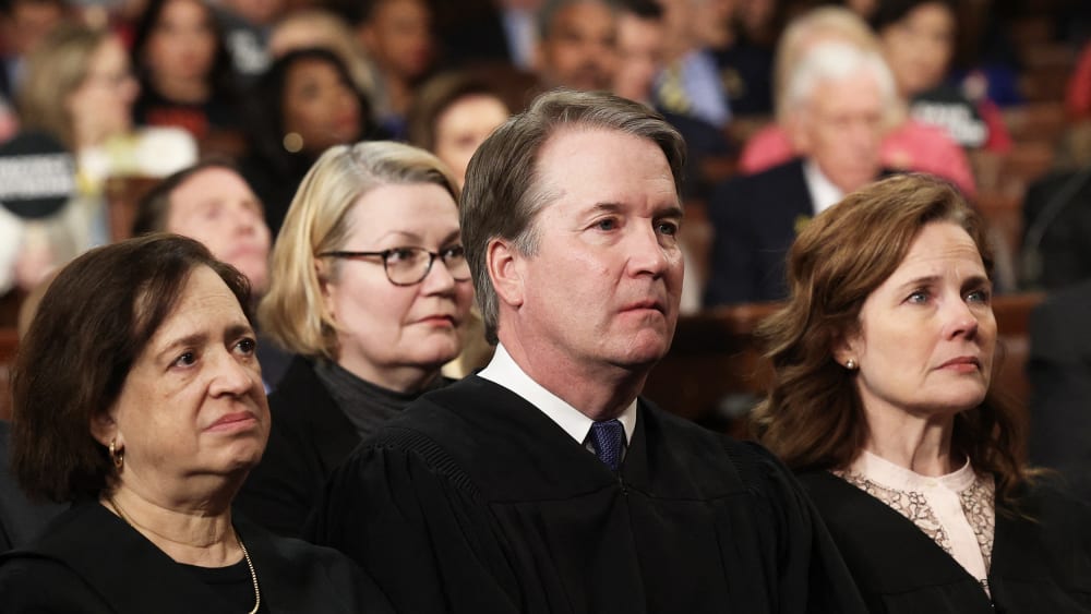 Supreme Court Justice Elena Kagan, Chief Justice John Roberts and Justice Amy Coney Barrett at the U.S. Capitol.