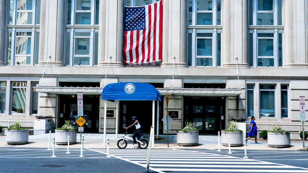 The outside of the Department of Veterans Affairs on Aug. 26, 2025.