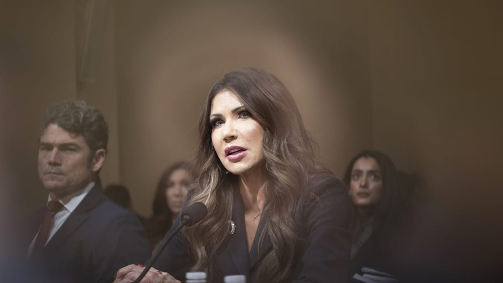 The Department of Homeland Security Secretary, Kristi Noem at the Capitol.