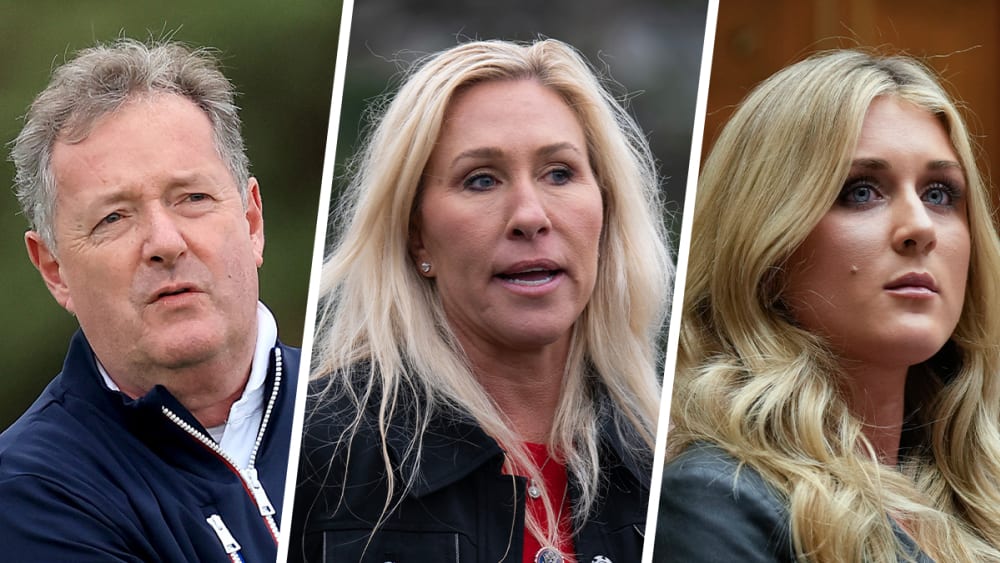Piers Morgan; Marjorie Taylor Greene; Riley Gaines.