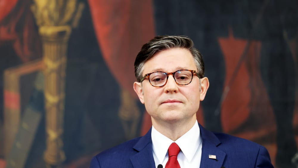 U.S. Speaker of the House Mike Johnson speaks during a news conference on Oct. 31, 2025 on Capitol Hill.