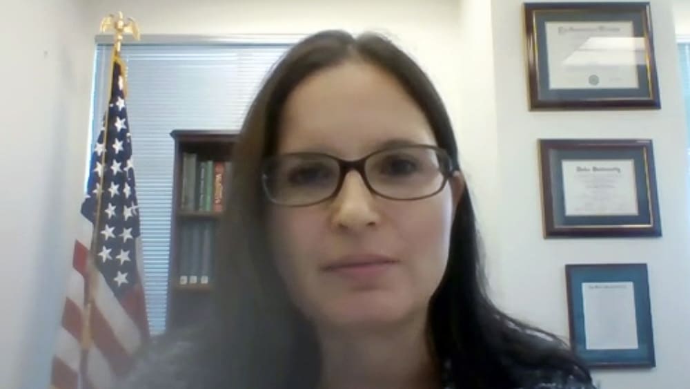 Aileen M. Cannon speaks remotely on July 29, 2020 in Washington, D.C.
