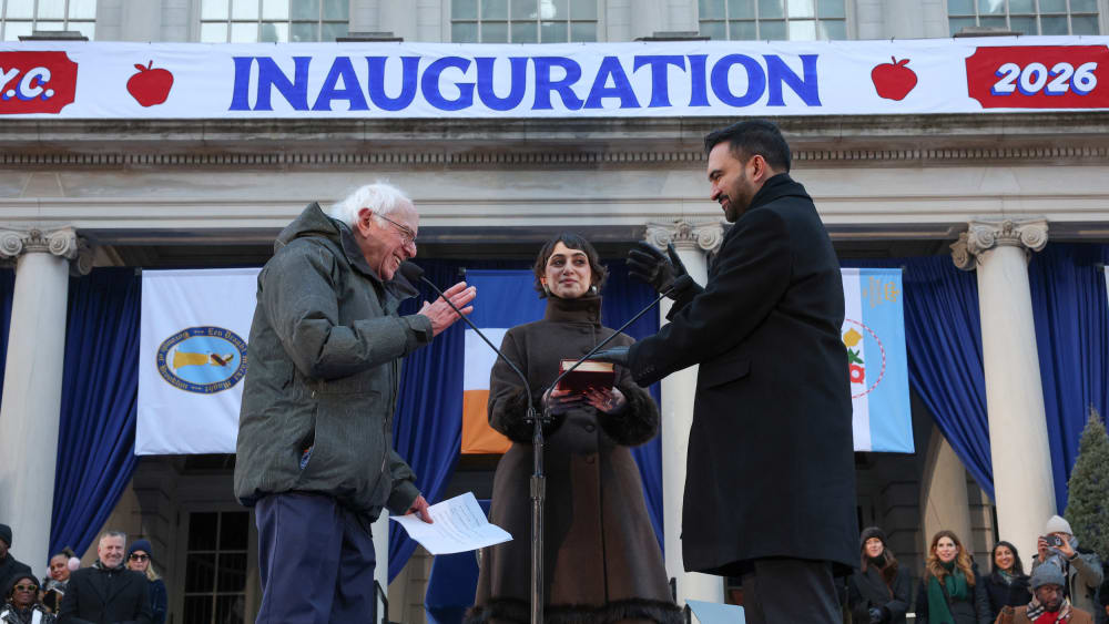 Bernie Sanders administers oath to Zohran Mamdani
