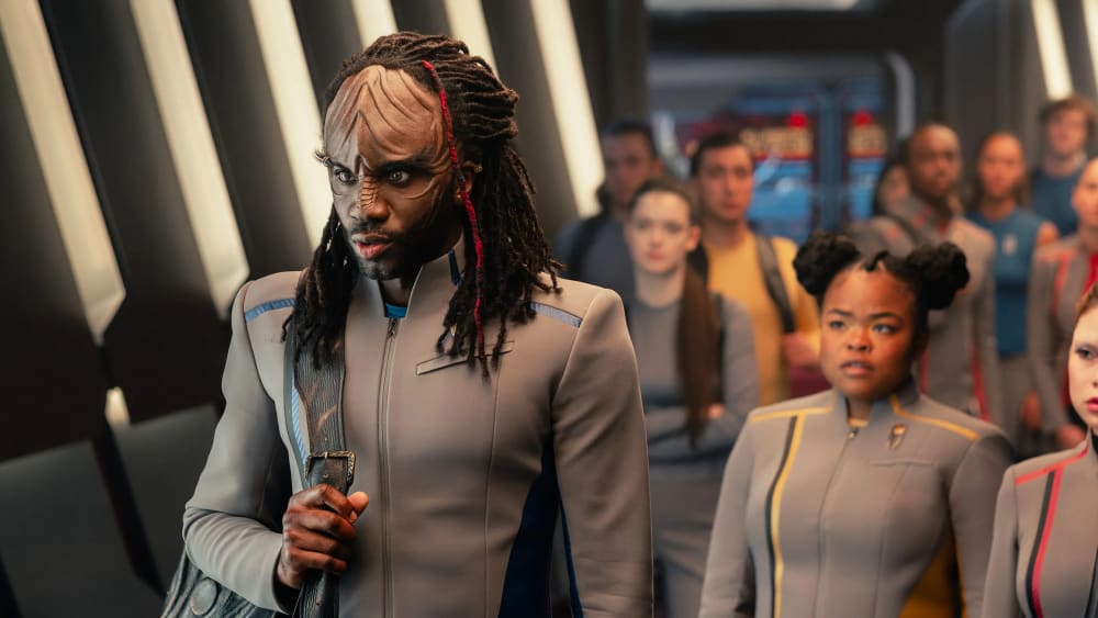 Karim Diane as Jay-Den Kraag in "Star Trek: Starfleet Academy."