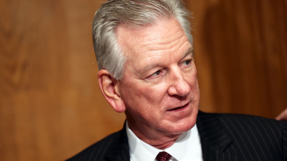 Sen. Tommy Tuberville on Oct. 18, 2023, at the Dirksen Senate Office Building in Washington, D.C.