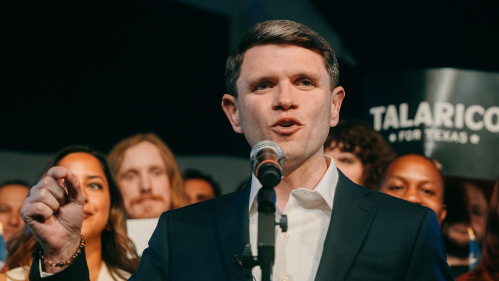 James Talarico speaks Senate primary event