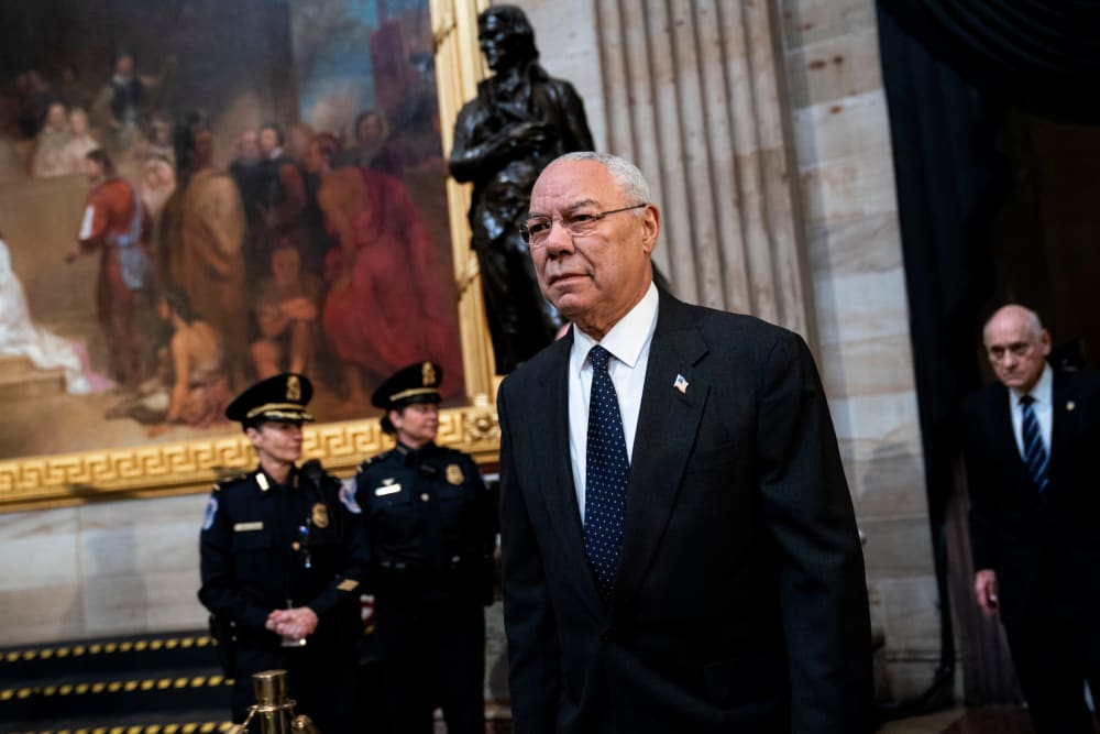 Image: Colin Powell arrives at the Capitol on Dec. 4, 2018.