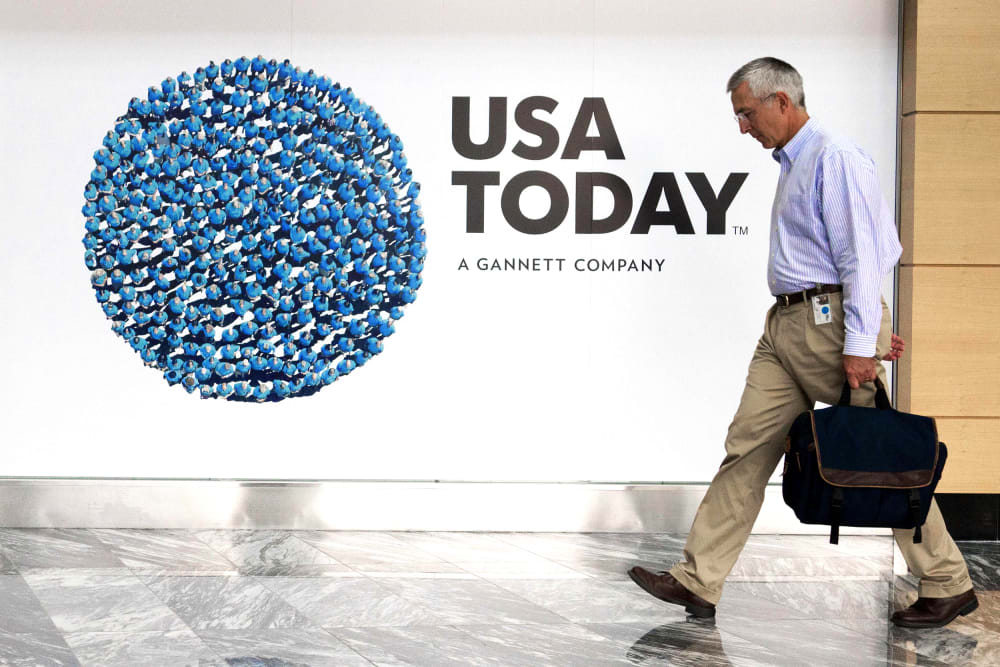 Image: FILES-US-MEDIA-NEWSPAPER-TAKEOVER-GANNET-TRIBUNE