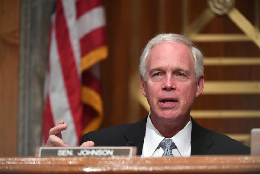 Image: Senator Ron Johnson (R-WI) at Senate committee hearing in Washington.